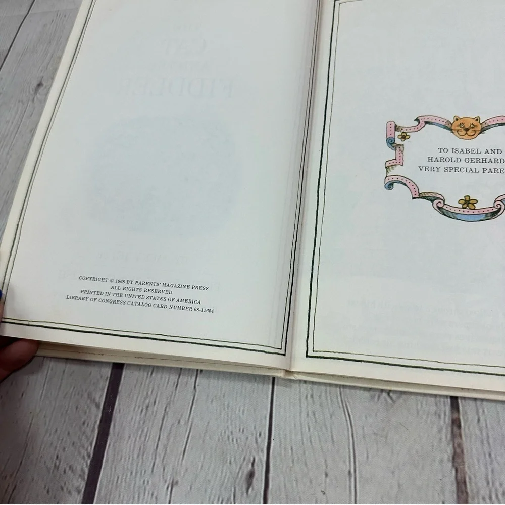 vintage The Cat and the Fiddler by Jacky Jeter hard cover illustrated book